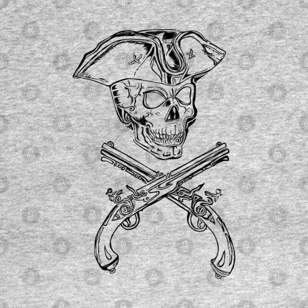 Pirate Skull Flintguns Halloween by Bosko Art Designs